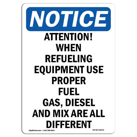 Attention! When Refueling Equipment