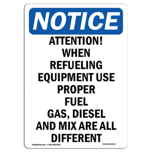 Attention! When Refueling Equipment