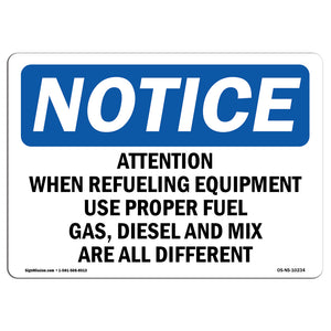 Attention! When Refueling Equipment