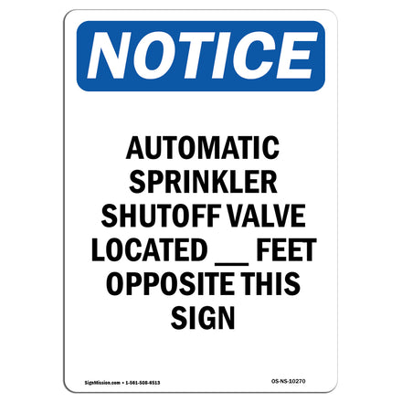 Automatic Sprinkler Shutoff Valve Located Sign