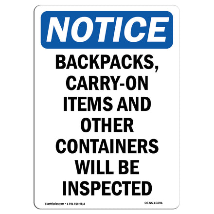 Backpacks, Carry-On Items And Other Containers