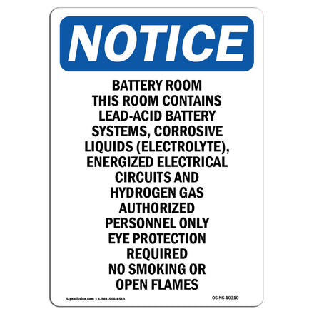 Battery Room This Room Contains Lead-Acid