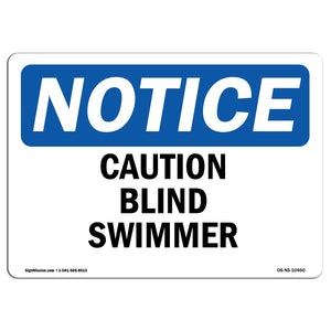 Caution Blind Swimmer