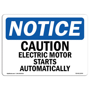 Caution Electric Motor Starts Automatically