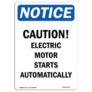 Caution Electric Motor Starts Automatically