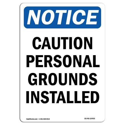 Caution Personal Grounds Installed