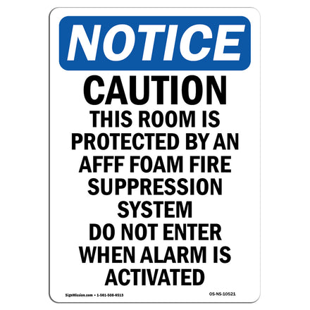 Caution This Room Is Protected By An Afff Sign