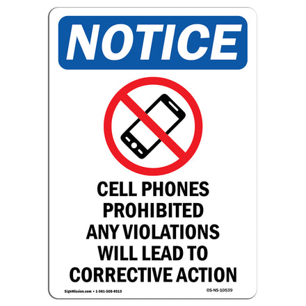 Cell Phones Prohibited Any Violations