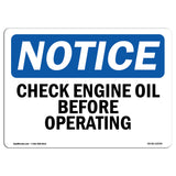 Check Engine Oil Before Operating
