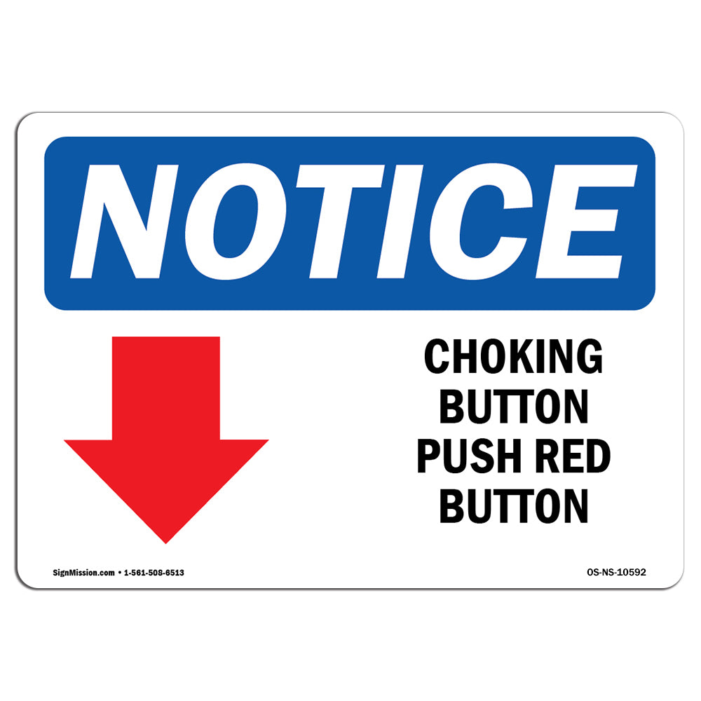 Choking Button Push Red Button