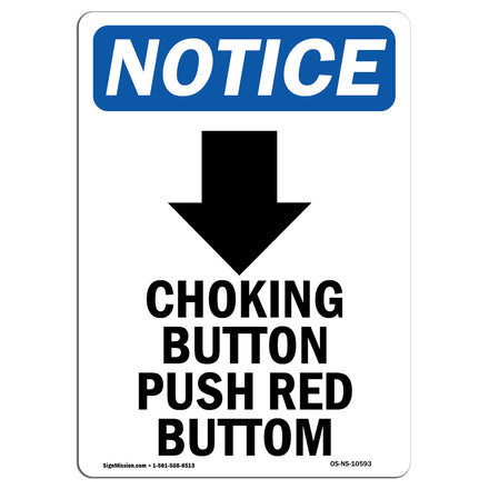 Choking Button Push Red Button