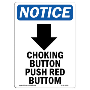 Choking Button Push Red Button