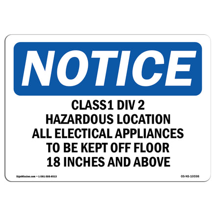 Class 1 Div 2 Hazardous Location All Electrical Sign