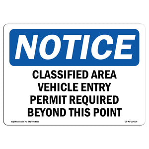 Classified Area Vehicle Entry Permit Required