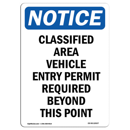 Classified Area Vehicle Entry Permit Required