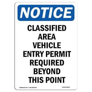 Classified Area Vehicle Entry Permit Required