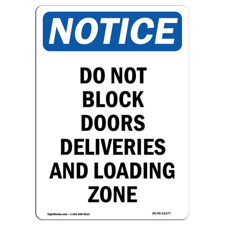 Do Not Block Doors Deliveries And Loading Zone