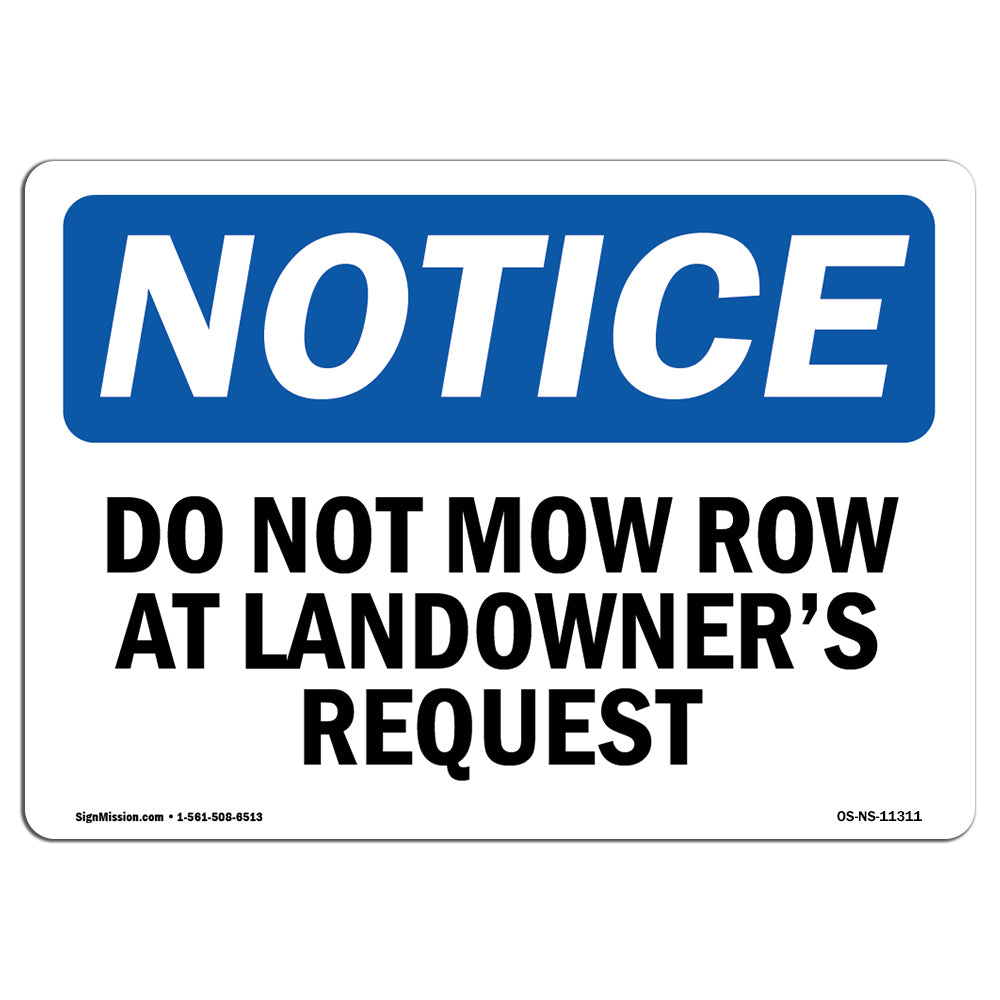 Do Not Mow Row At Landowner'S Request