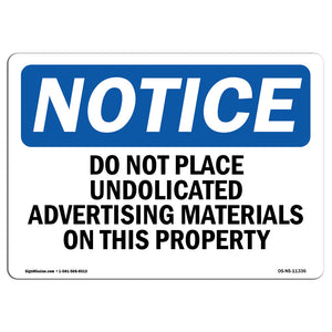 Do Not Place Unsolicited Advertising Materials