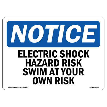 Electric Shock Hazard Risk Swim At Your Own Risk Sign