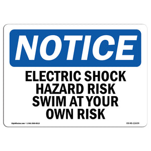 Electric Shock Hazard Risk Swim At Your Own Risk Sign