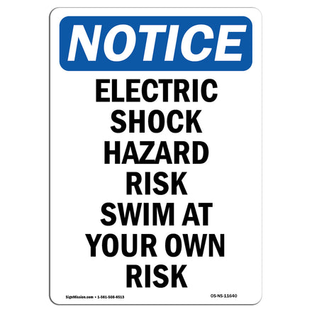 Electric Shock Hazard Risk Swim At Your Own Risk Sign