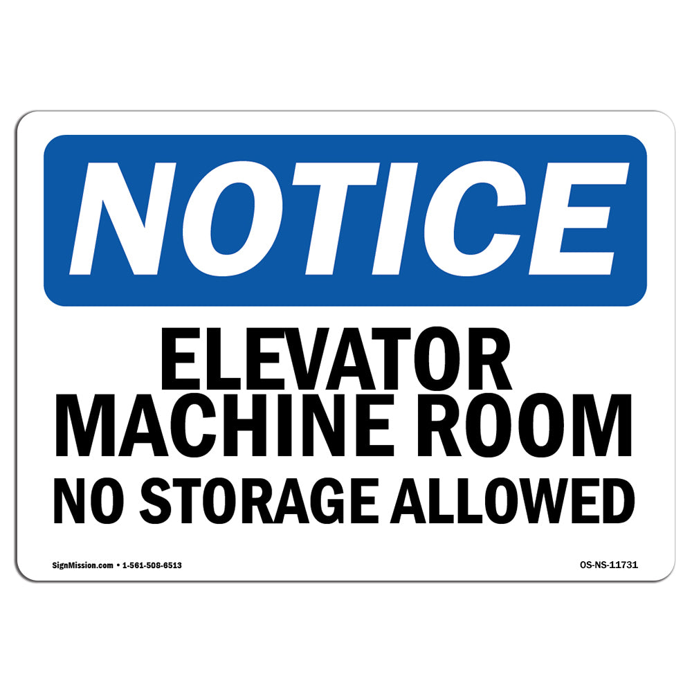 Elevator Machine Room No Storage Allowed