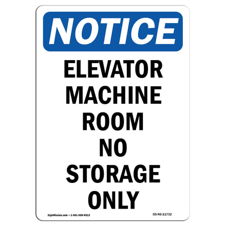 Elevator Machine Room No Storage Allowed
