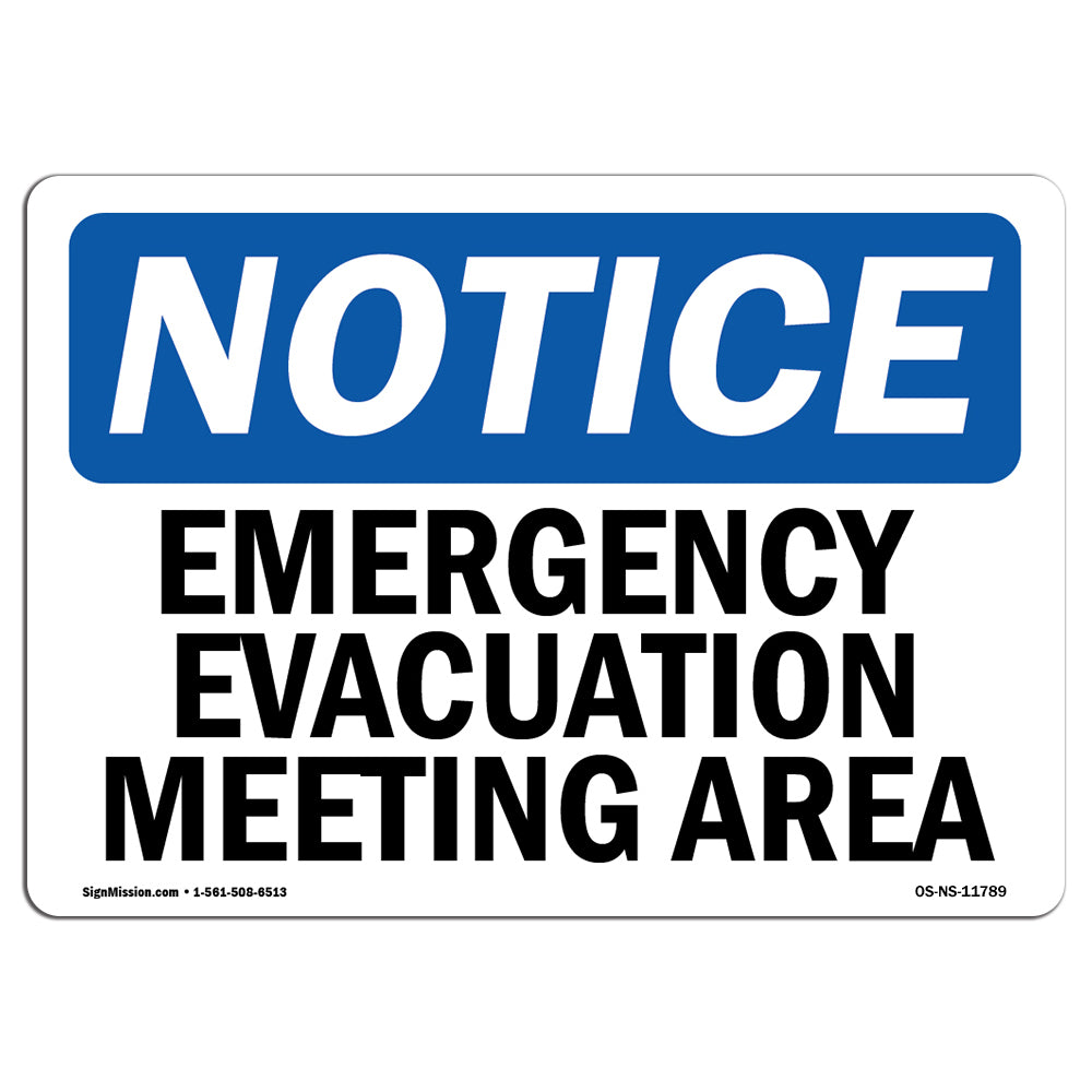Emergency Evacuation Meeting Area Sign