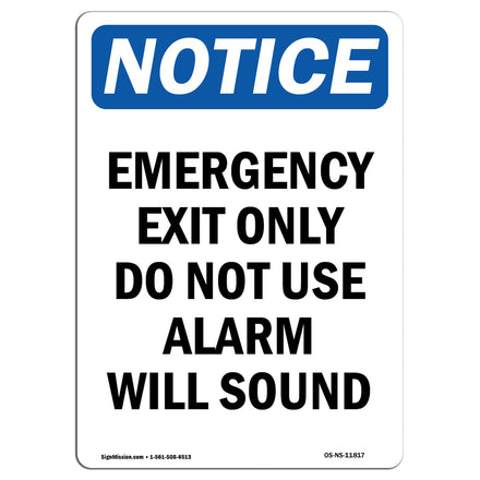 Emergency Exit Only Do Not Use Alarm Will Sound