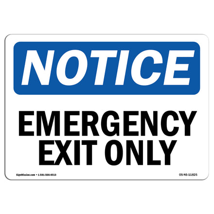 Emergency Exit Only Sign