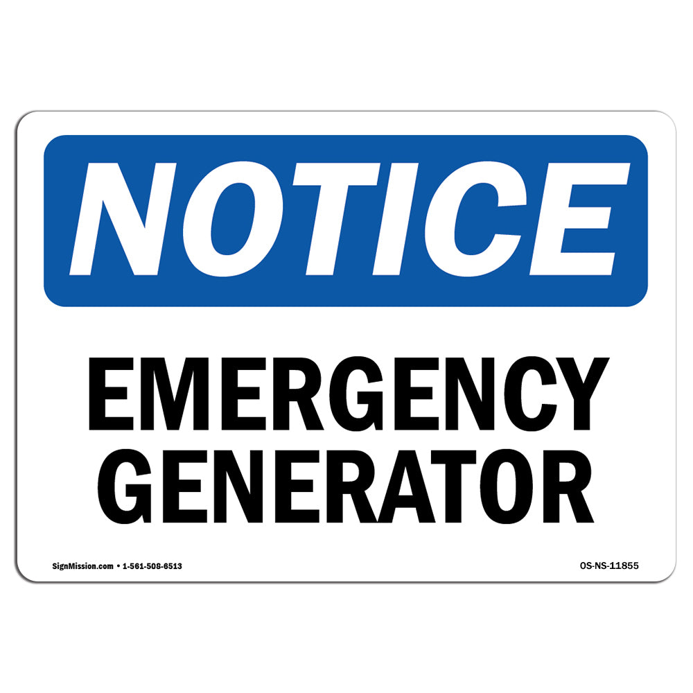 Emergency Generator Sign