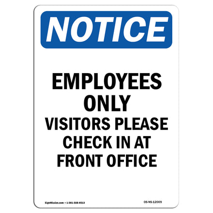 Employees Only Visitors Please Check In