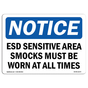 ESD Sensitive Area Smocks Must Be Worn At