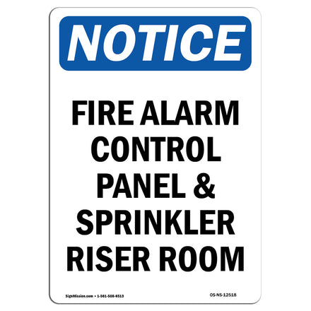 Fire Alarm Control Panel And Sprinkler Riser Room Sign