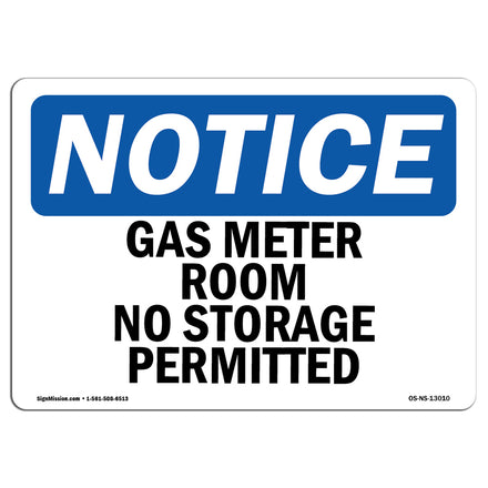 Gas Meter Room No Storage Permitted