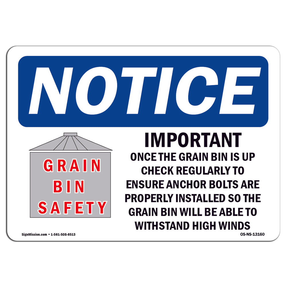 Grain Bin Silo Safety Sign
