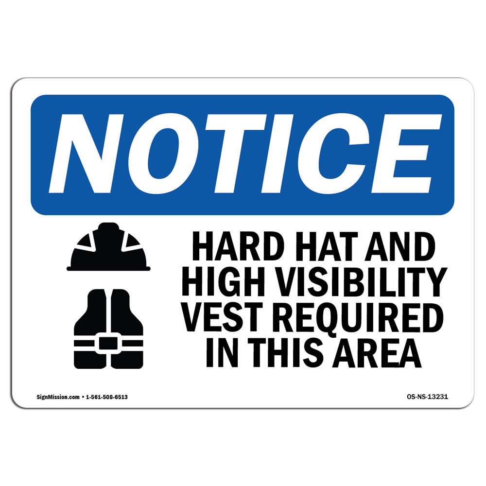 Hard Hat And High Vis Vest In This Area