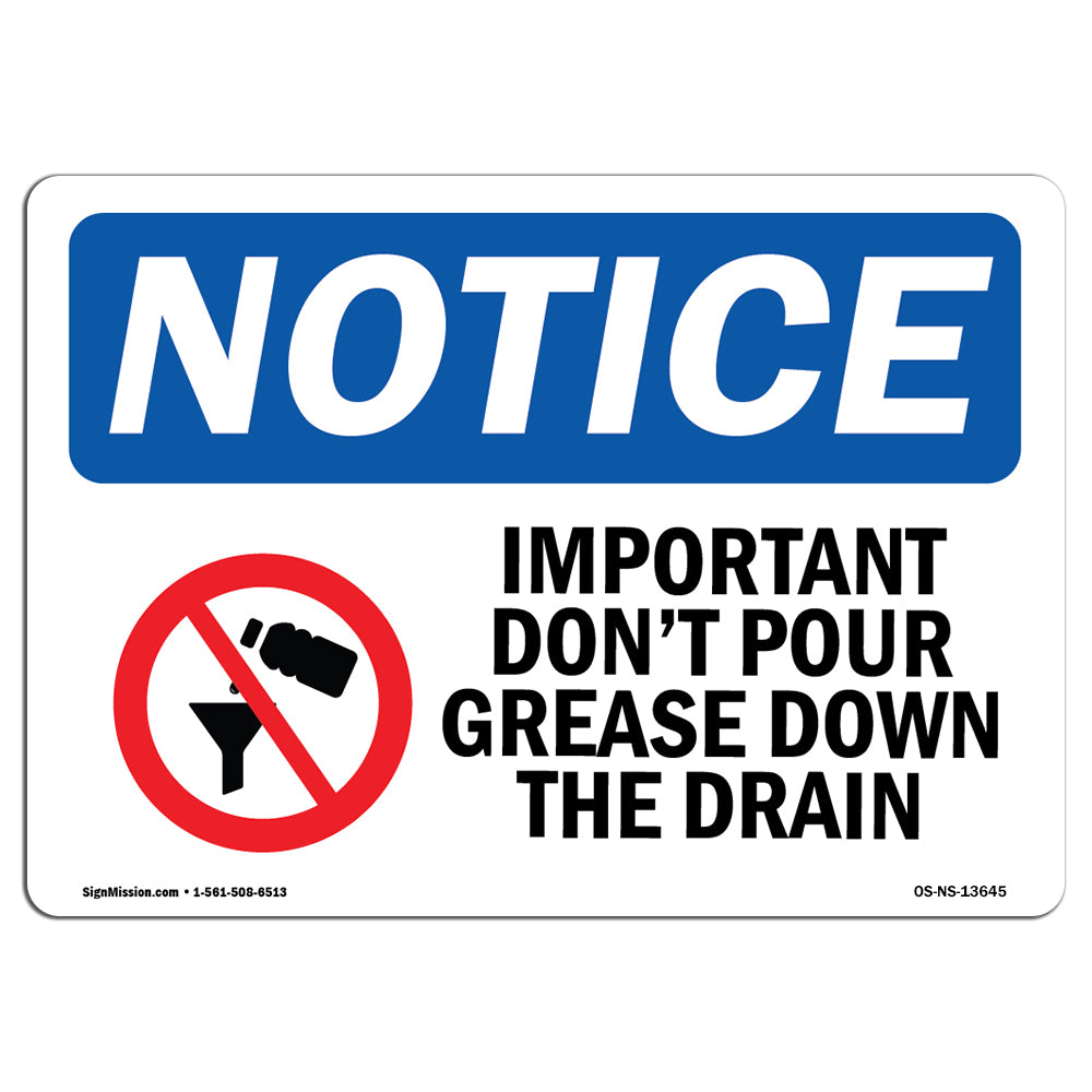 Important Don't Pour Grease