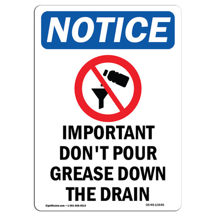 Important Don't Pour Grease