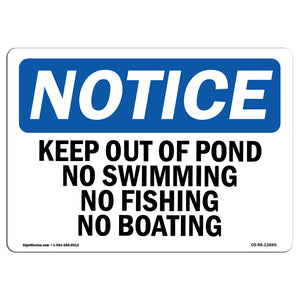 Keep Out Of Pond No Swimming No Fishing No Boating