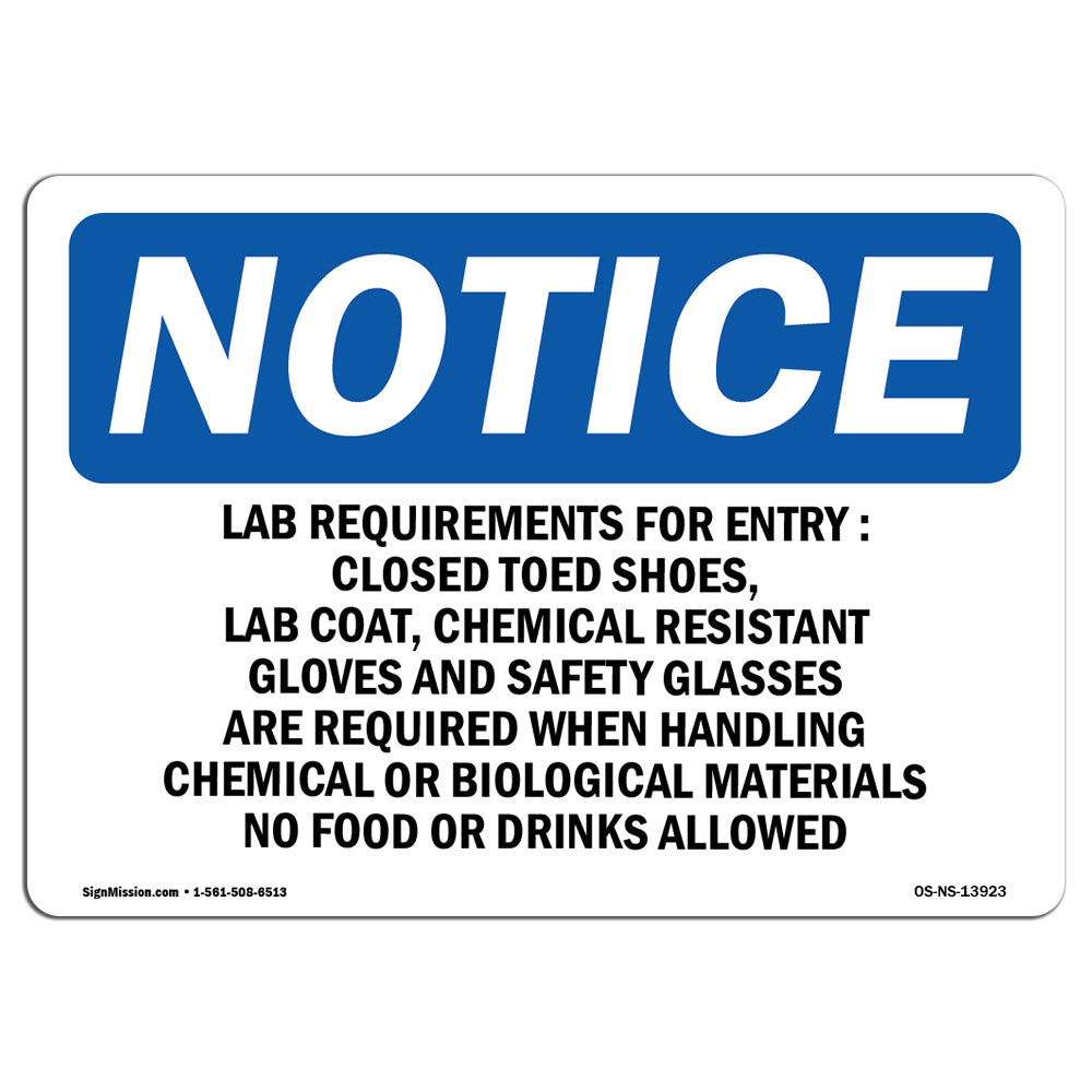 Lab Requirements For Entry Closed