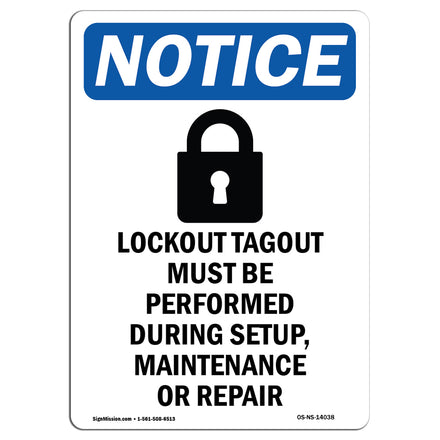 NOTICE Lockout Tagout Setup Maintenance Repair