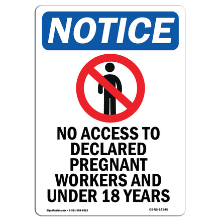 NOTICE No Access To Pregnant Under 18 Years