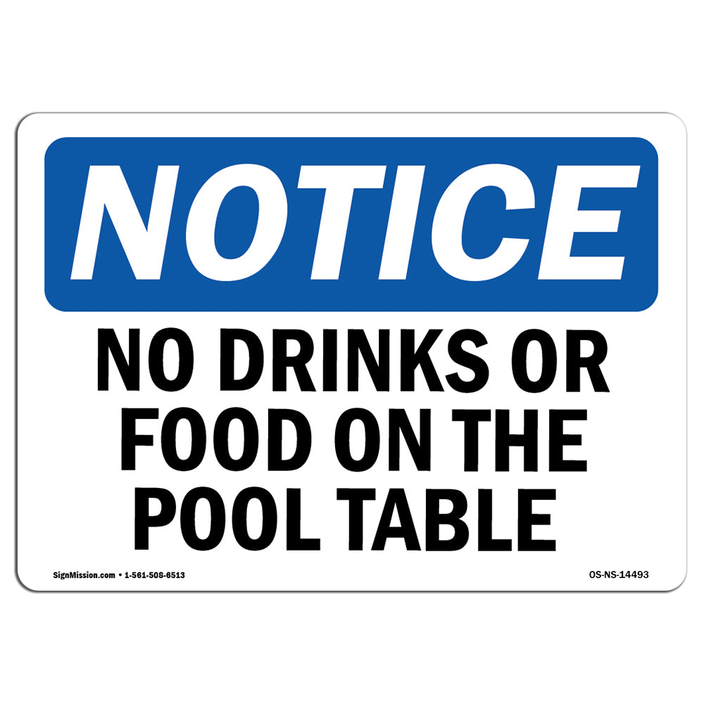 No Drinks Or Food On Pool Table