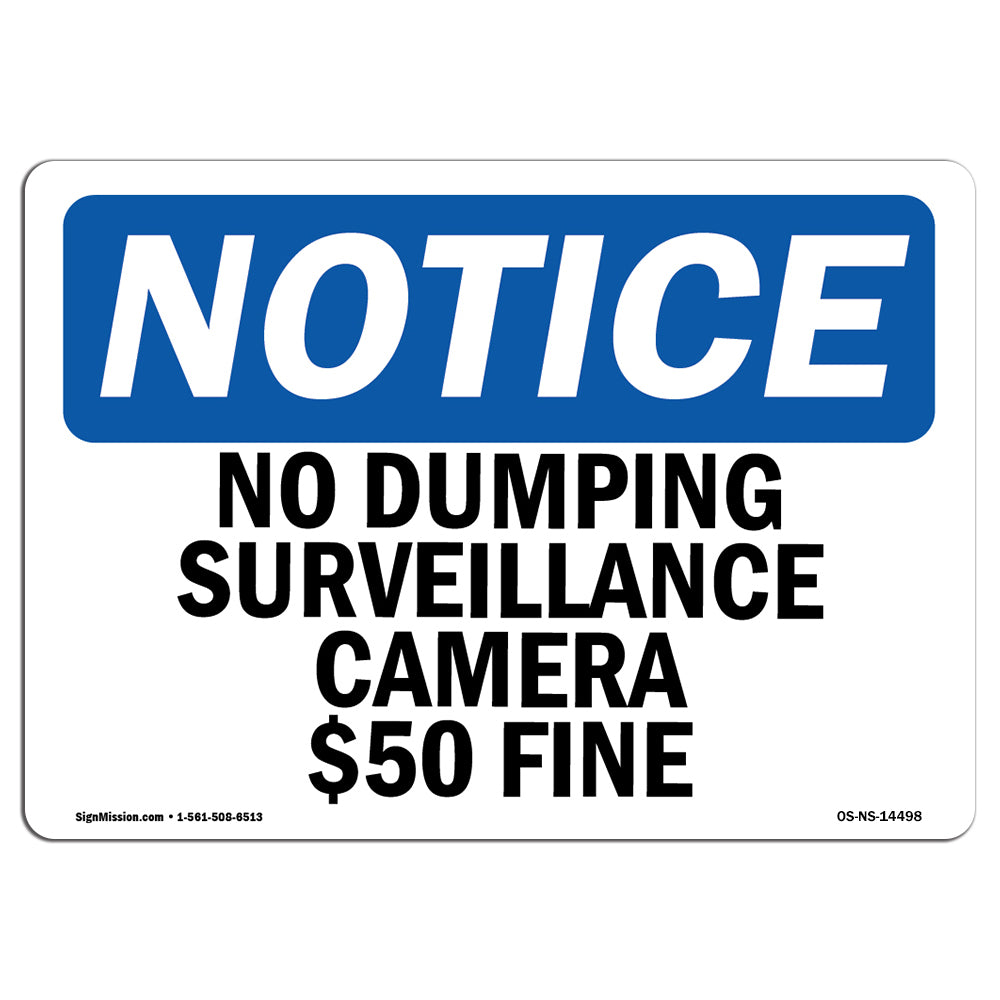 No Dumping Surveillance Camera $50 Fine