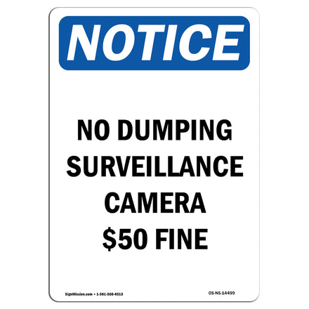 No Dumping Surveillance Camera $50 Fine