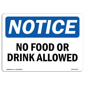 No Food Or Drink Allowed Sign