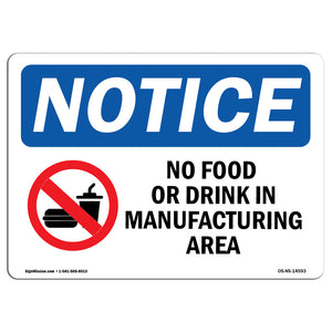 No Food Or Drink In Manufacturing Area