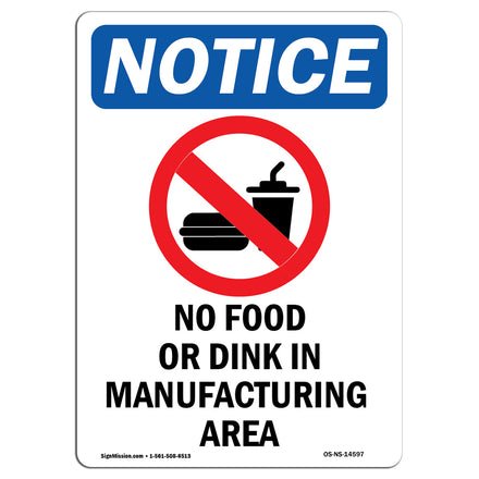 No Food Or Drink In Manufacturing Area